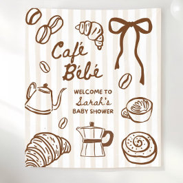 Tenture Cafe Bebe Fête Prénatale Enfant Thème Café Décor,