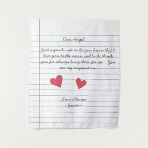 Tenture Cahier lettre ou message d'amour manuscrit personn