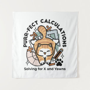 Tenture Calculs Parfaits – Création de chat de maths drôle