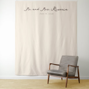 Tenture Calligraphie beige élégante