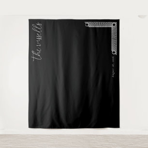 Tenture Calligraphie géométrique noire sophistiquée