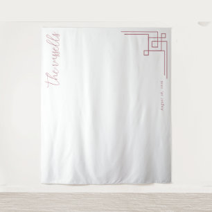 Tenture Calligraphie géométrique rose serein