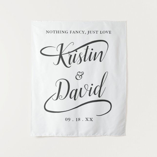 Tenture Calligraphie manuscrite festive pour mariage avec  (Devant)