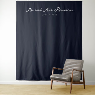 Tenture Calligraphie Navy Élégante