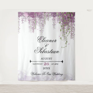 Tenture Calligraphie Romantique Mariage Violet Wisteria