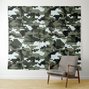 Tenture Camouflage urbain numérique à 8 bits / Camo