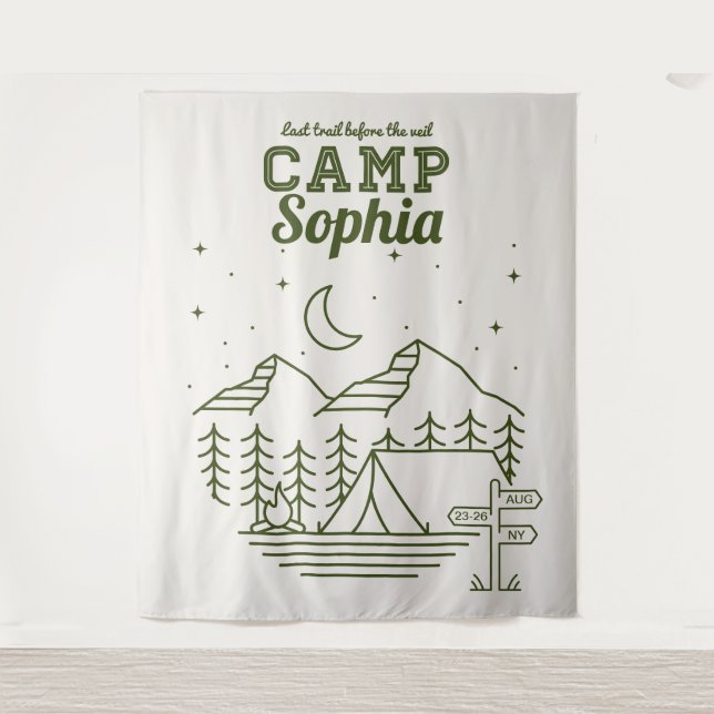 Tenture Camp Bachelorette Party Glamping Camping (Devant)