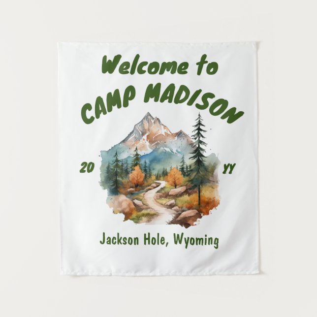 Tenture Camp Bachelorette Party Mountain Camping Prop Sign (Devant)