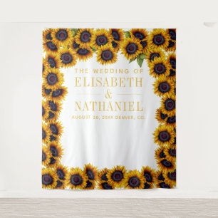 Tenture Campagne tournesol mariage photo fond de la cabine