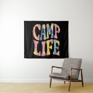 Tenture Camping Filles d'été Camp Life Tie-Die Rétro 