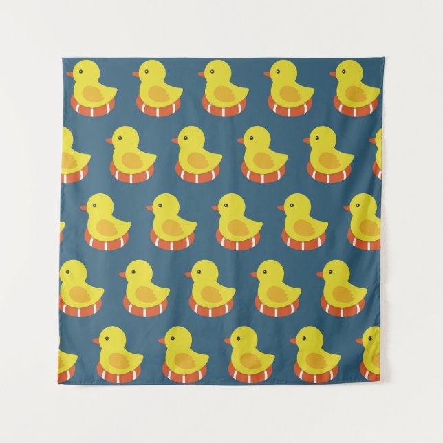 Tenture Canard en caoutchouc jaune, mignon, motif sans sou (Devant)