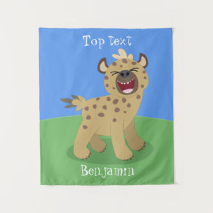 Tenture Caricature amusante hyena riant illustration
