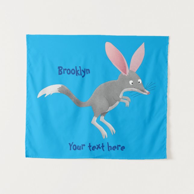 Tenture Caricature de bilby australien très heureuse (Devant (Horizontal))