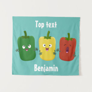 Tenture Caricature de chant trio capsicum poivre clair
