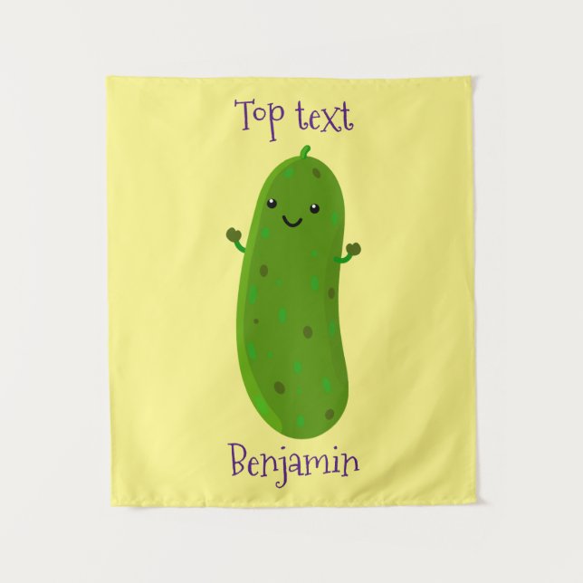 Tenture Caricature de cornichon joyeux (Devant)