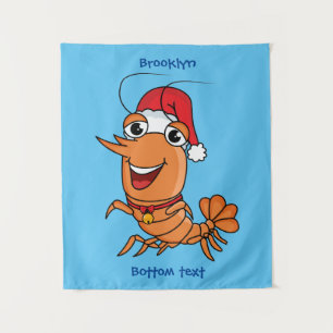 Tenture Caricature de crevettes de Noël joyeux