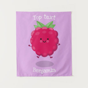 Tenture Caricature de framboise très heureuse