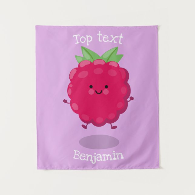 Tenture Caricature de framboise très heureuse (Devant)