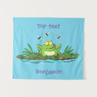 Caricature de grenouille vert mignon