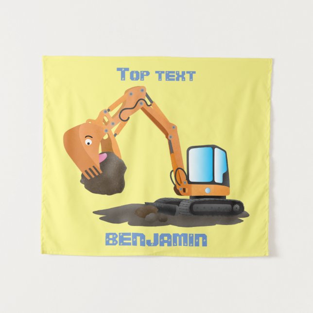 Tenture Caricature de la pelle orange (Devant (Horizontal))