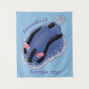 Tenture Caricature de nudibranche bleu mignon