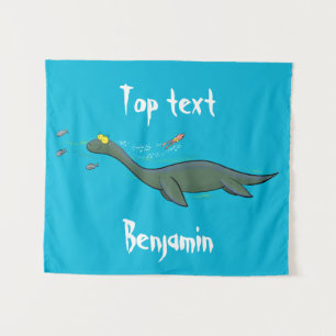 Tenture Caricature de plesiosaure, monstre marin mignon et
