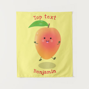 Tenture Caricature jaune mangue mignonne