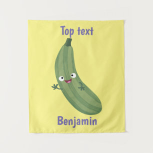 Tenture Caricature joyeux de courgettes mignonnes