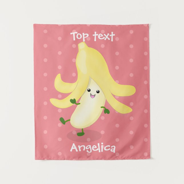 Tenture Caricature sur la banane de Cute kawaii (Devant)