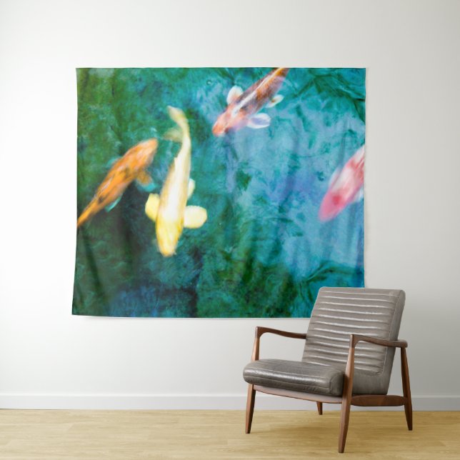 Tenture Carpeaux de Koi Colorés (En situation (horizontale))