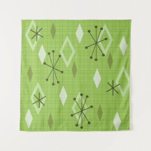 Tenture Carreau moderne du milieu du siècle Chartreuse