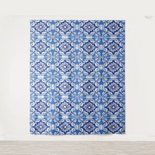 Tenture Carreaux de mosaïque bleus Fond de salle pour la d