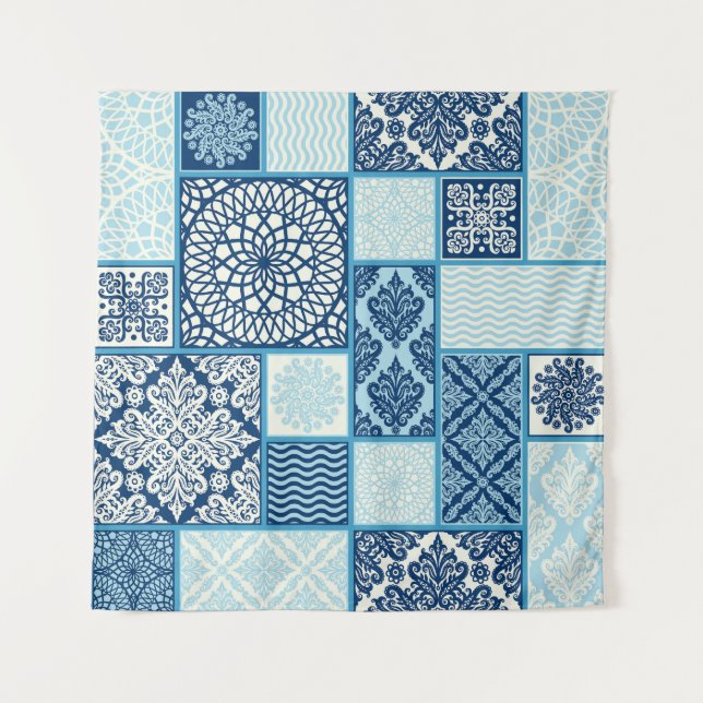 Tenture Carreaux de patchwork, arrière - plan transparent. (Devant)