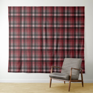 Tenture Carreaux Tartan rouge classique.
