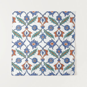 Tenture Carreaux turcs médiévaux : Ornement floral.