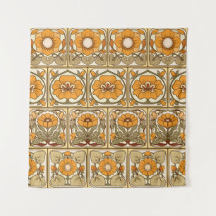 Tenture Carrelage en céramique : Style Art Nouveau.