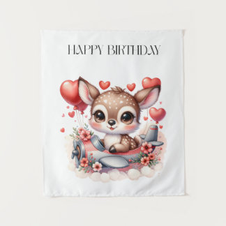 Tenture Carte d'anniversaire de pilote de cerf
