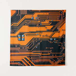 Tenture Carte de circuit. Matériel informatique électroniq