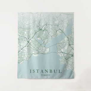Tenture Carte de la ville d'Istanbul Turquie Design Minima