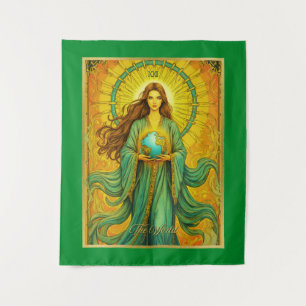 Tenture Carte de tarot Art Nouveau Le Monde