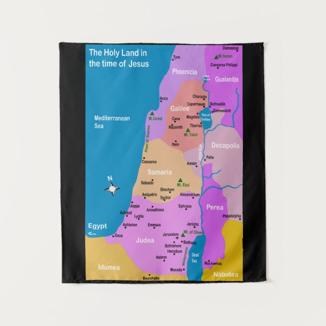 Tenture Carte d'Israël Premier siècle (Devant)