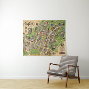 Tenture Carte d'Oxford, Angleterre (chemins de fer