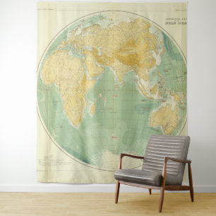 Tenture Carte du monde Océan Indien, Europe, Asie, Afrique