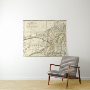 Tenture Carte du secteur de Montréal, Canada inférieur