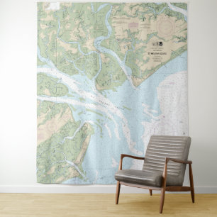 Tenture Carte marine du détroit de Sainte-Hélène 11517