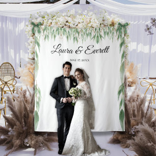 Tenture Carte photo Mariage Feuille verte