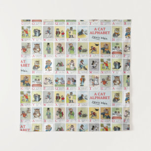 Tenture Cat Alphabet, Louis Wain