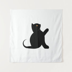 Tenture Cat dit bonjour