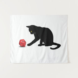 Tenture Cat Rolling Dice RPG Rôle Jeu Jeux Jeu Jeu Lov
