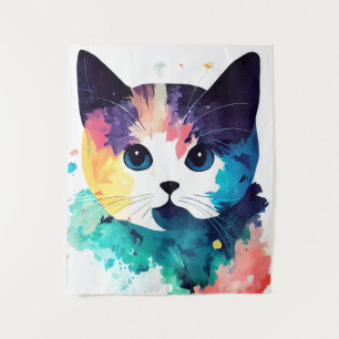 Tenture Cat Wild Nature Animal Couleur Art Peinture